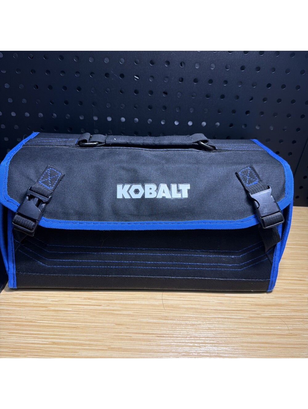 Kobalt Folding Tool Bag Utility Organizer Case Multi Pocket Blue Canvas Preowned